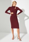 Cut Out Sweater Dress - Burgundy