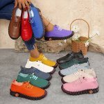 Women's Solid Color Casual Sneakers Slip On Lightweight Soft Sole Walking Shoes Comfort Low-top Daily Footwear