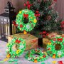 Christmas Sticker Wreath Christmas 8 Green Rings Plus Christmas Tree Leaves Plus Christmas Theme Color Stickers Christmas Holiday Party Decoration Crafts