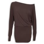 Chocolate Brown Off Shoulder MINI Dress