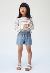 Loose Fit Denim Shorts - Denim Blue
