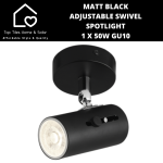 Matt Black Adjustable Swivel Spotlight - 1 X 50W GU10