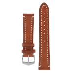 Liberty Leather Watch Strap In Gold Brown - 22MM Silver