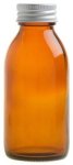 Amber Glass Bottle With Aluminium Screw Cap - Silver