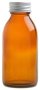 Essentially Natural Amber Glass Bottle With Aluminium Screw Cap - Silver