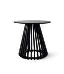 Birch Ribbed Side Table Black