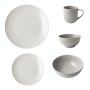 - Embossed Lines 16PCE Dinner Set + Salad Bowl - Light Grey