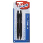 Scripto Retro Gel Pen - Black 0.7MM - Carded 2'S