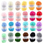 12 24 53PCS Hand Knitting 100% Acrylic Yarn Crocheting Line For Sweater Scarf Hat Diy Handmade Amugrumi Thread