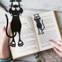 Acrylic Hollow Cat Bookmark - 3D Creative Silhouette Black Cat Hanging Book Page Marker - School Office Reading Accessories - Gift Idea For Readers