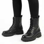 Madison Lace Up Combat Boots - Black - 8