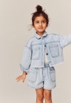 Loose Fit Denim Shorts - Light Denim Blue