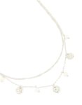 Waterproof Stainless Steel Pearl & Molten Pendant Chain Layered Necklace