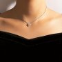 Personality Simple Geometric Alloy Round Zirconia Pendant Ladies Single Layer Necklace Clavicle Chain