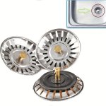 1PC 3PCS Kitchen Sink Strainer Stopper Stainless Steel Waste Plug Sink Filter Bathroom Hair Catcher Sink Strainer Filter Floor D