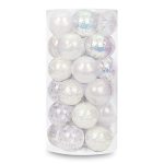 Luxtea 30CT Shatterproof Clear Christmas Ball Ornaments Decorative Xmas Baubles Delicate Balls Decorations 1.97" 50MM Iridescen