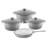 Choice 7-PIECE Cast Iron Cookware Set Enamel Coated Dutch Ovens And Skillet With Lids Nonstick Oven Safe All Stove Compatible Fo