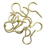 32MM Cup Hook Round Brass Plated PK6