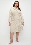 Teddy Bear Embroidered Hooded Wellsoft Knitted Dressing - Beige