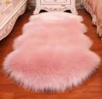 Smte Fluffy Rug Carpet Light Pink With Keychain