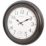 Crosstime Large Outdoor Clock Waterproof 18" - Retro Indoor Outdoor Wall Clocks With Thermometer For Patio Pool Garden Living Ro