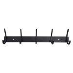 Metal Wall Mount Rack Black 5 Hooks