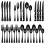 Silverware Set Flatware Set With Steak Knives Stainless Steel Black