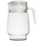 Jug+lid Glass Round 2LT