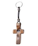 Wooden Cross Key Chain Handheld Fingertip Stress Relief Gift