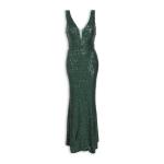 Emerald Striped Sequins Dress