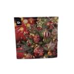 Baubles With Snowflakes Napkins 33X33CM 16PCS