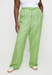 Plus Straight Leg Linen Pants - Mint