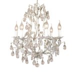 Dominique Metal And Crystal Chandelier White