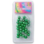 Fashion Hair Plastic Metallic And Clear Beads - Green