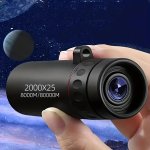 1PC 2000X25 HD Magnification Monocular 9.14 Cm High Power Telescope Portable Single Tube Telescope Suitable For Outdoor Camping