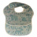 4AKID Waterproof Baby Bib With Crumb Catcher - Assorted Designs - Blue Forest Animals