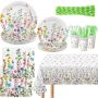 Spring Wildflower Plates And Napkins Tableware Set Serves 16 Guests