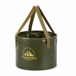 Military Green Foldable Camping Water Bucket With Carry Handles