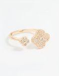 Goldair Gold Cubic Zirconia Open Flower Ring - M l