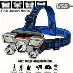 USB Rechargeable Headlamp Portable 5LED Headlight Built In Battery Torch Portable Working Light Fishing Camping Head Light For T