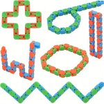 4 Pack 24 Links Wacky Tracks Snap And Click Fidget Toys Finger Sensory Toys Snake Puzzles For Stress Relief Party Bag Fillers Pa