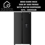 Beko Dark Inox Side By Side Fridge With Water Dispenser - 521L GNO532B