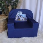 A Kids Sofa Foam Chair Blue Farm Tractor