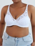 Women's Plus Sexy Bra Plus Size Floral Lace Ultra-thin Non Padded Underwire Bra