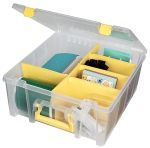 Artbin 6990JY Super Satchel Double Deep Compartment Box - Art Storage With 8 Removable Compartments Smart Closure For Craft Supp