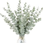 18PCS Eucalyptus Stems Artificial Green Eucalyptus Stems Eucalyptus Leaves Decor Eucalyptus Branches Fake Eucalyptus With Fake Leaves 38.1 Cm Faux Eucalyptus Stem For Vase