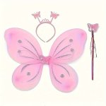 3-PIECE Butterfly Wings Set Cute Angel Wings Party Supplies Costume Play Accessories Polyester Fabric Non-washable Animal Theme