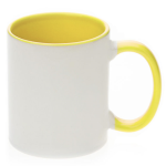 Mugs - 11OZ Coloured Inner & Handle 13 Colours - Yellow