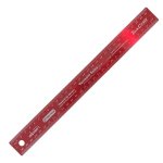 Cork Back Stainless Steel Ruler 30CM Red