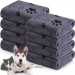 Superabsorbent Microfiber Dog Towel - Quick-drying Soft Pet Bath And Grooming Cloth For Medium To Large Breeds - Grey